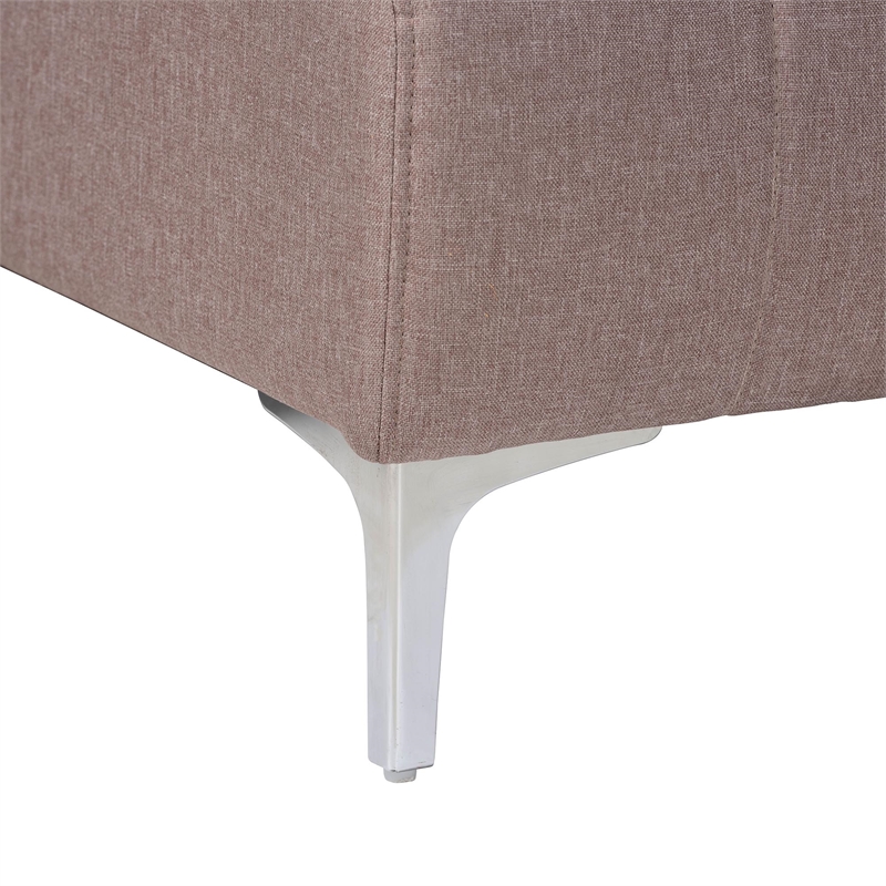 Baxton Studio Lanoma Clay Fabric Upholstered Convertible Sleeper Sofa