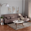 Baxton Studio Lanoma Clay Fabric Upholstered Convertible Sleeper Sofa
