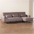 Baxton Studio Lanoma Clay Fabric Upholstered Convertible Sleeper Sofa