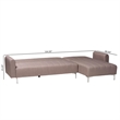 Baxton Studio Lanoma Clay Fabric Upholstered Convertible Sleeper Sofa