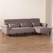 Baxton Studio Chesterfield Clay Fabric Upholstered Convertible Sleeper Sofa