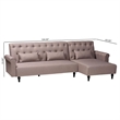 Baxton Studio Chesterfield Clay Fabric Upholstered Convertible Sleeper Sofa
