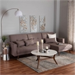 Baxton Studio Claire Clay Fabric Upholstered Convertible Sleeper Sofa