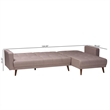 Baxton Studio Claire Clay Fabric Upholstered Convertible Sleeper Sofa