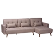 Baxton Studio Claire Clay Fabric Upholstered Convertible Sleeper Sofa