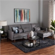 Baxton Studio Claire Slate Fabric Upholstered Convertible Sleeper Sofa