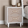 Baxton Studio Louetta Coastal White Caved Contrasting 2-Drawer Nightstand