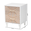 Baxton Studio Louetta Coastal White Caved Contrasting 2-Drawer Nightstand