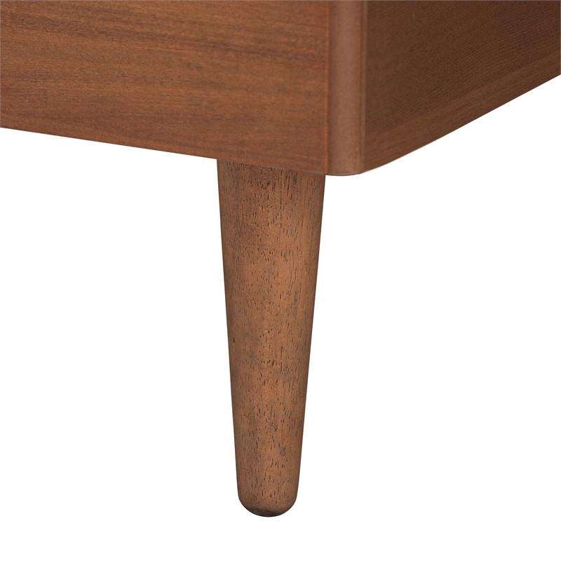 Baxton Studio Garron Gray Fabric and Walnut Brown Wood King Size Platform Bed