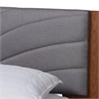 Baxton Studio Hemera Gray Fabric Brown Wood Queen Size Platform Bed With Table