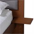 Baxton Studio Hemera Gray Fabric Brown Wood King Size Platform Bed With Table