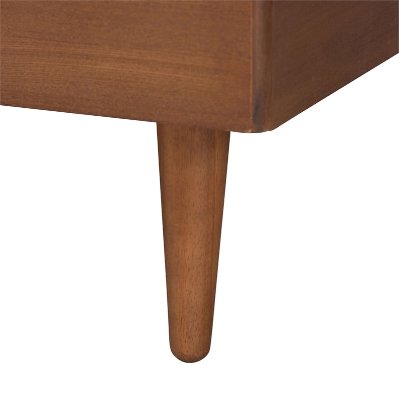 Baxton Studio Hemera Gray Fabric Brown Wood King Size Platform Bed With Table