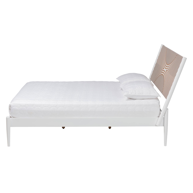 Baxton Studio Louetta White Queen Size Platform Bed with Headboard