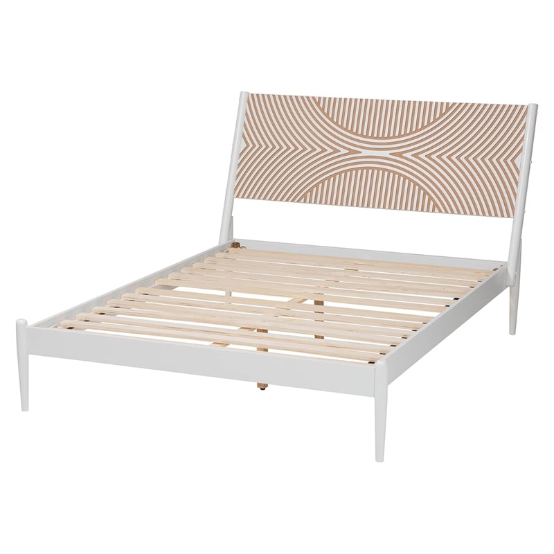 Baxton Studio Louetta White Queen Size Platform Bed with Headboard