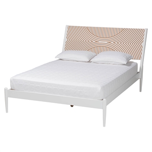 Baxton Studio Louetta White Queen Size Platform Bed with Headboard