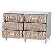Baxton Studio Louetta White Carved Contrasting 6 Drawer Dresser
