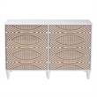 Baxton Studio Louetta White Carved Contrasting 6 Drawer Dresser