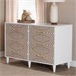 Baxton Studio Louetta White Carved Contrasting 6 Drawer Dresser