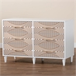 Baxton Studio Louetta White Carved Contrasting 6 Drawer Dresser