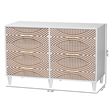 Baxton Studio Louetta White Carved Contrasting 6 Drawer Dresser