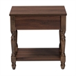 Baxton Studio Roden Transitional Dark Brown Nightstand with Rattan