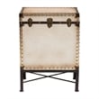 Baxton Studio Laura Vintage White Canvas Lift-Top Trunk End Table