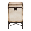 Baxton Studio Laura Vintage White Canvas Lift-Top Trunk End Table