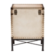 Baxton Studio Laura Vintage White Canvas Lift-Top Trunk End Table