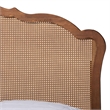 Baxton Studio Latrell Walnut Brown Wood and Rattan Queen Size Storage Bed