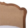 Baxton Studio Latrell Walnut Brown Wood and Rattan King Size Storage Bed