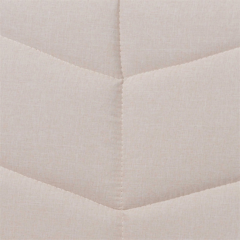 Baxton Studio Adriano Beige Fabric and Black Wood Queen Size Bed with Tables