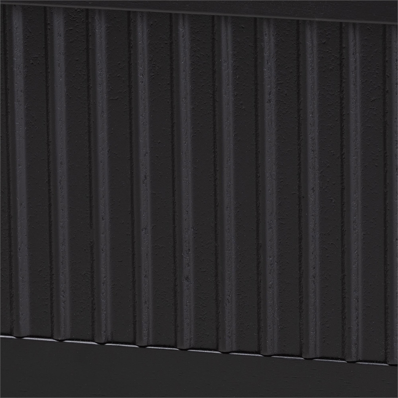 Baxton Studio Primrose Mid-Century Black Fluted Wood King Size Platform Bed