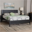 Baxton Studio Primrose Mid-Century Black Fluted Wood King Size Platform Bed