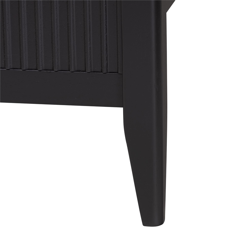 Baxton Studio Primrose Black Fluted Wood King Size 4-Piece Bedroom Set