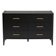 Baxton Studio Primrose Mid-Century Black Fluted Wood 6-Drawer Dresser