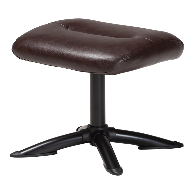 Baxton Studio Elwood Brown Faux Leather 2-Piece Lounge Chair and Footrest Set