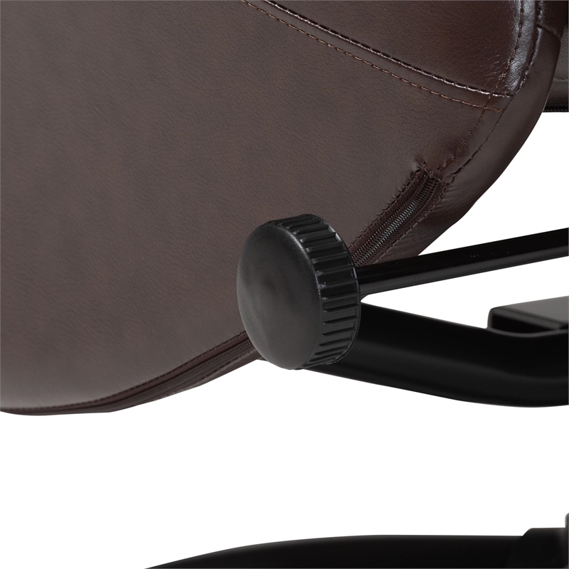 Baxton Studio Elwood Brown Faux Leather 2-Piece Lounge Chair and Footrest Set