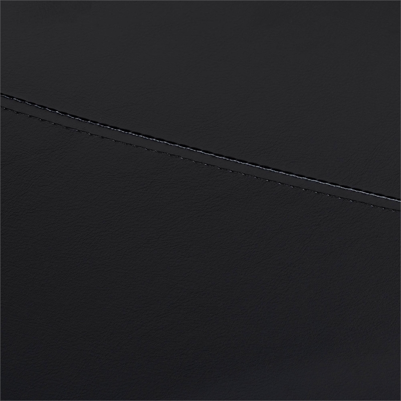 Baxton Studio Elwood Black Faux Leather 2-Piece Lounge Chair and Footrest Set