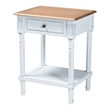 Baxton Studio Legrand Two-Tone White and Natural Brown 1-Drawer End Table