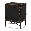 Baxton Studio Laura Vintage Black Canvas Lift-Top Trunk End Table