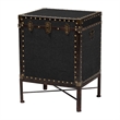 Baxton Studio Laura Vintage Black Canvas Lift-Top Trunk End Table