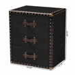 Baxton Studio Mallison Vintage Black Canvas 3-Drawer End Table