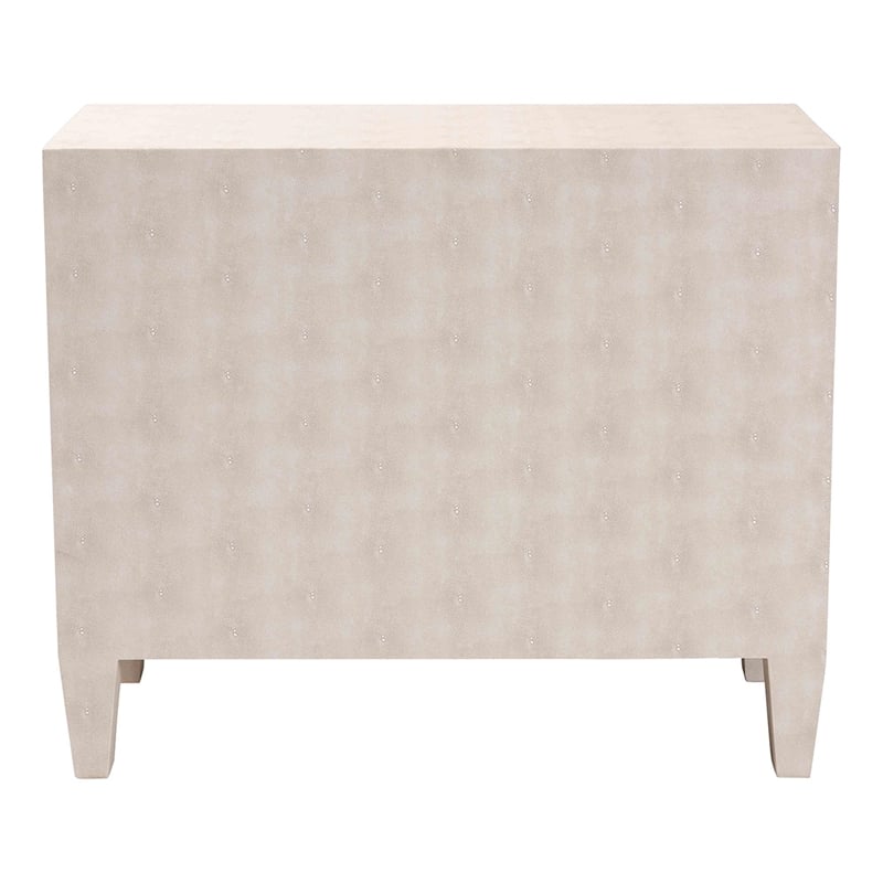 Baxton Studio Leyna Modern Beige Faux Shagreen 3-Drawer Storage Cabinet