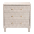 Baxton Studio Nira Modern Beige Faux Shagreen 3-Drawer Storage Cabinet