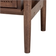 Baxton Studio Alyssa Brown Wood 2-Drawer Nightstand Woven with Rattan