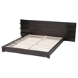 Baxton Studio Elina Black Wood Queen Size Platform Bed with Built-In Shelves