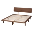 Baxton Studio Alyssa Japandi Walnut Brown Wood Queen Size Platform Bed