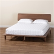 Baxton Studio Alyssa Japandi Walnut Brown Wood Queen Size Platform Bed