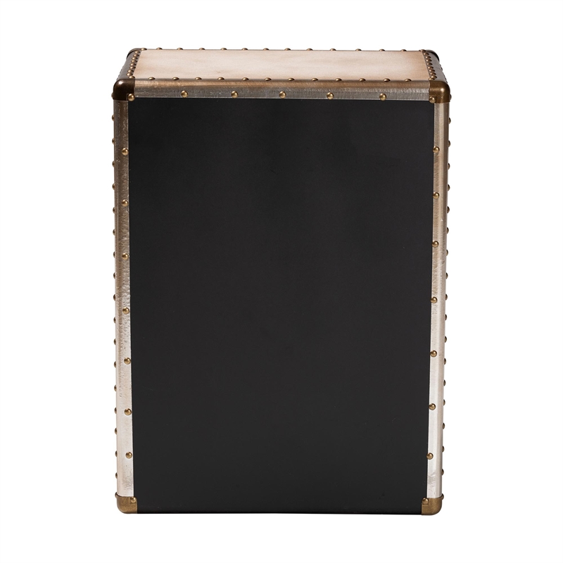 Baxton Studio Jaelyn Vintage Coffee Canvas 4-Drawer End Table