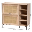 Baxton Studio Malcolm Modern Oak Brown Wood Shoe Cabinet with Flipper Doors